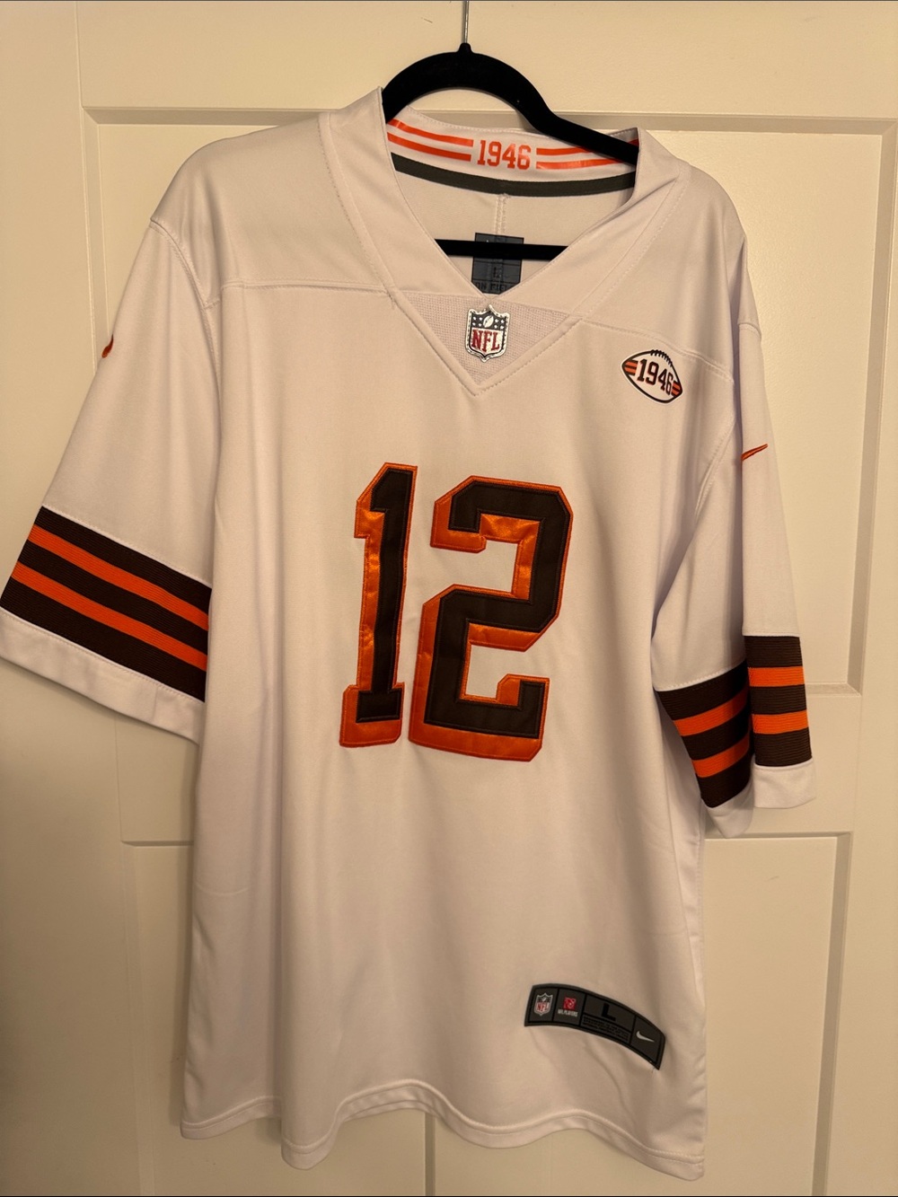 Sheduer Sanders Browns jersey  with Orange and Brown Number 12